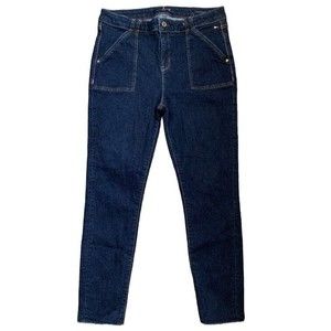 Tommy Hilfiger Womens Raleigh Highrise Skinny Jeans Dark Blue Denim Size 12